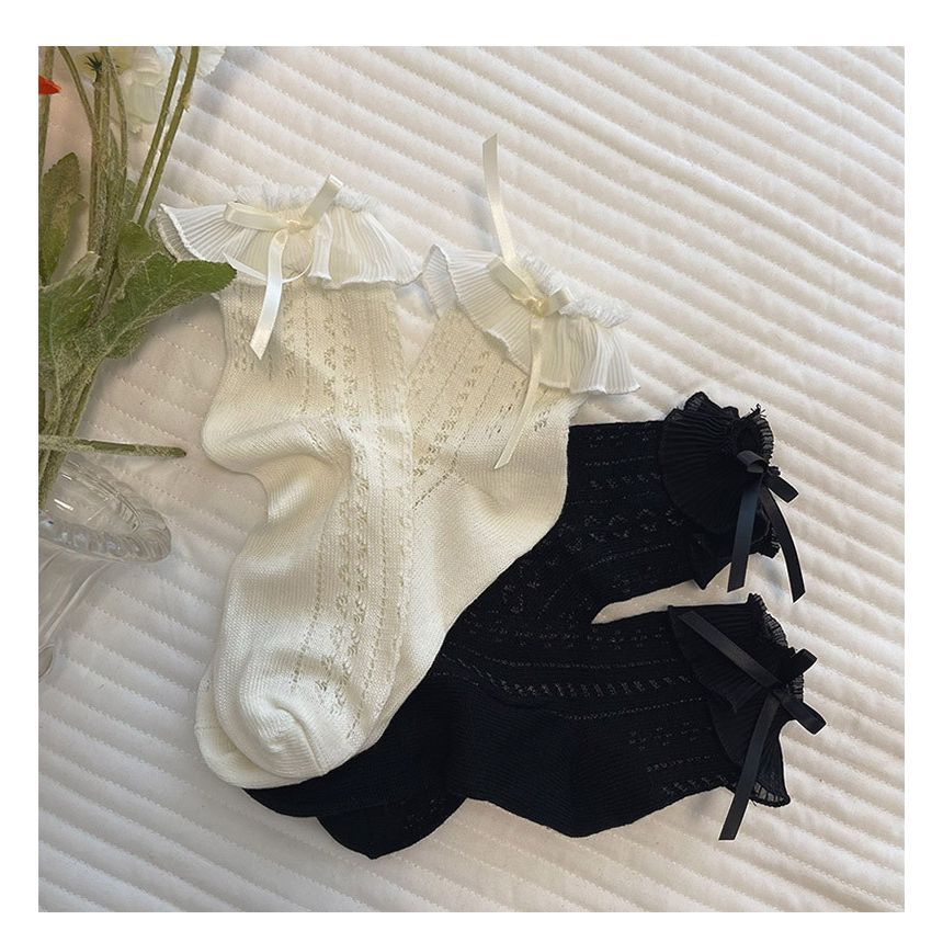 Ruffle Bow Short Socks