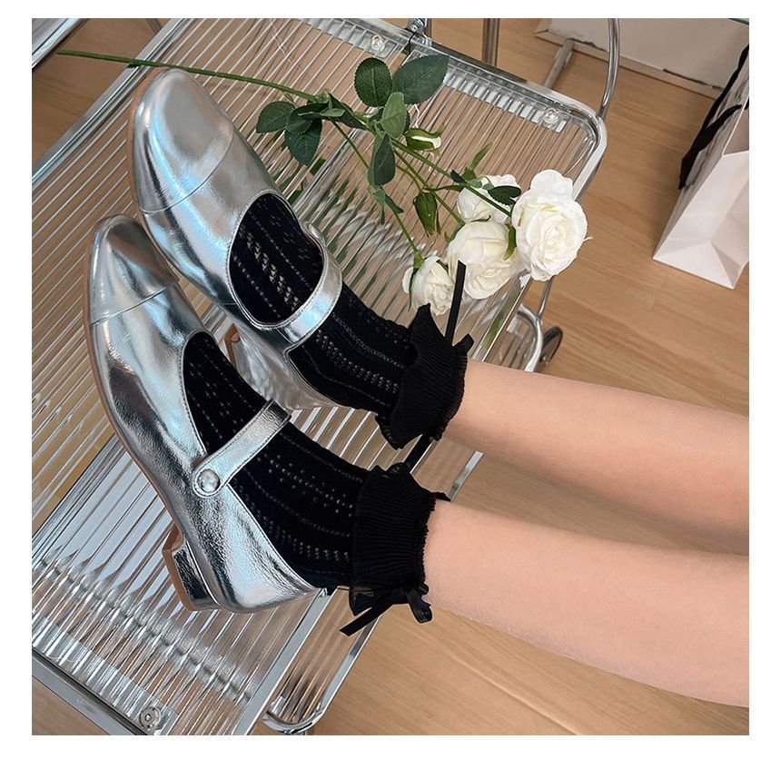 Ruffle Bow Short Socks