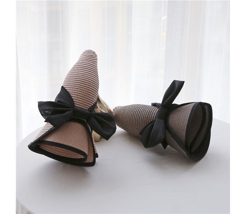 Hat Piped Sun Straw Bow