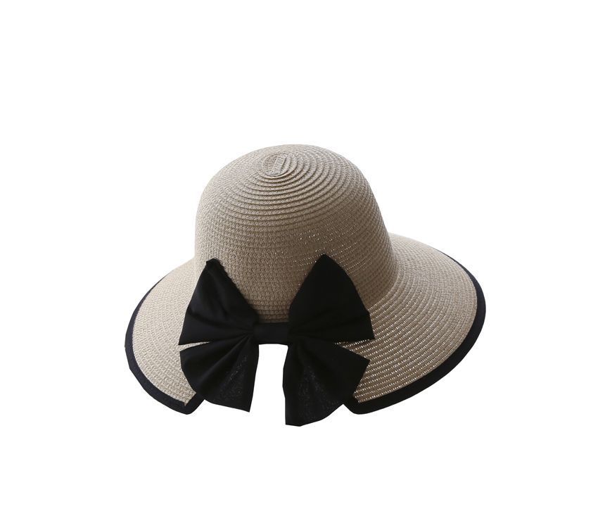 Hat Piped Sun Straw Bow