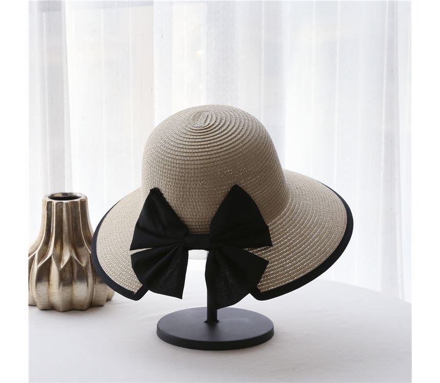 Hat Piped Sun Straw Bow
