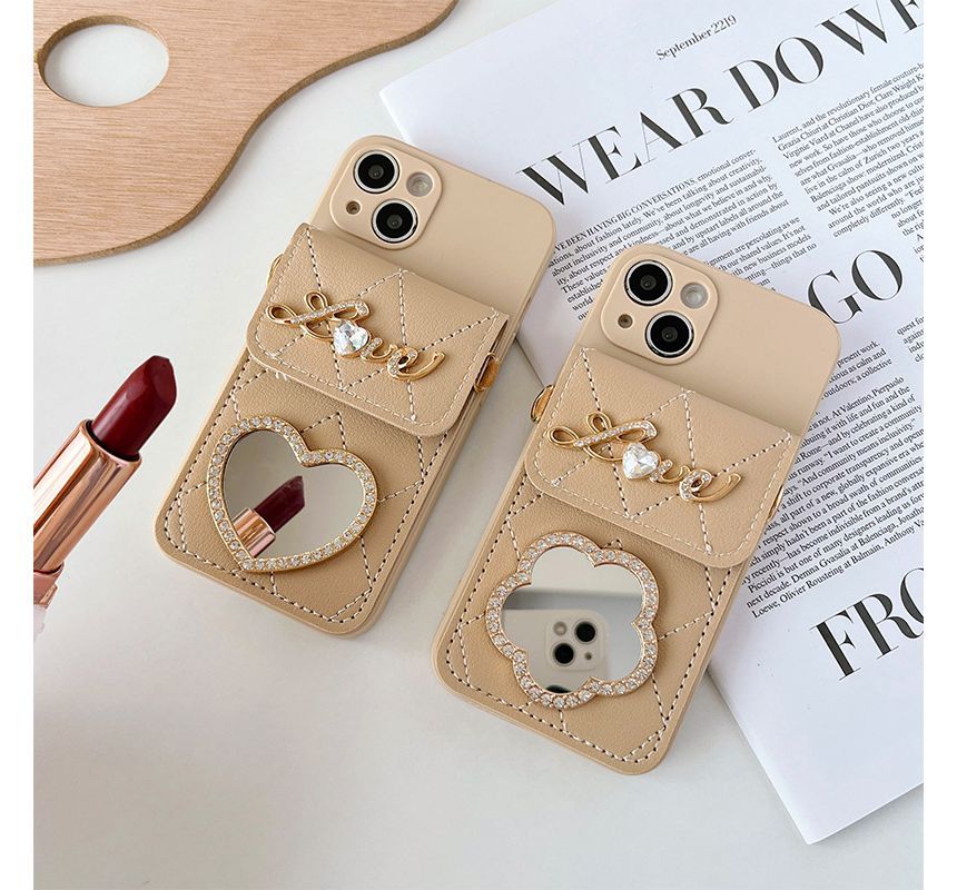 Mirrored Phone Card Case Holder