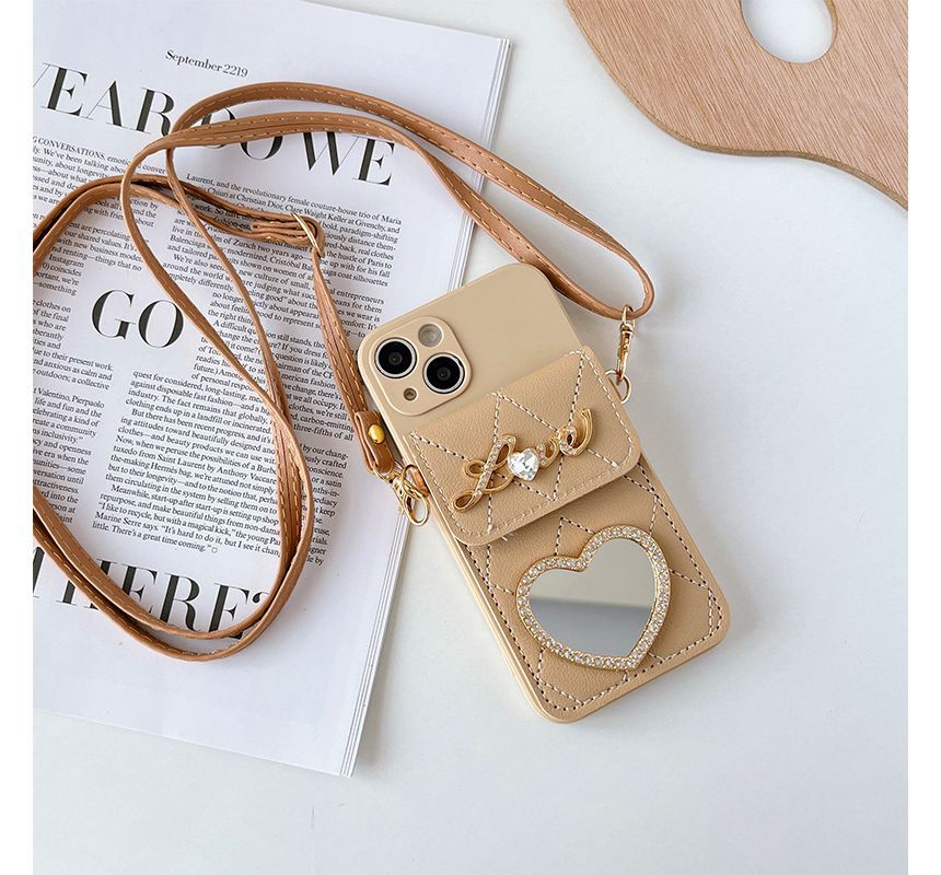 Mirrored Phone Card Case Holder