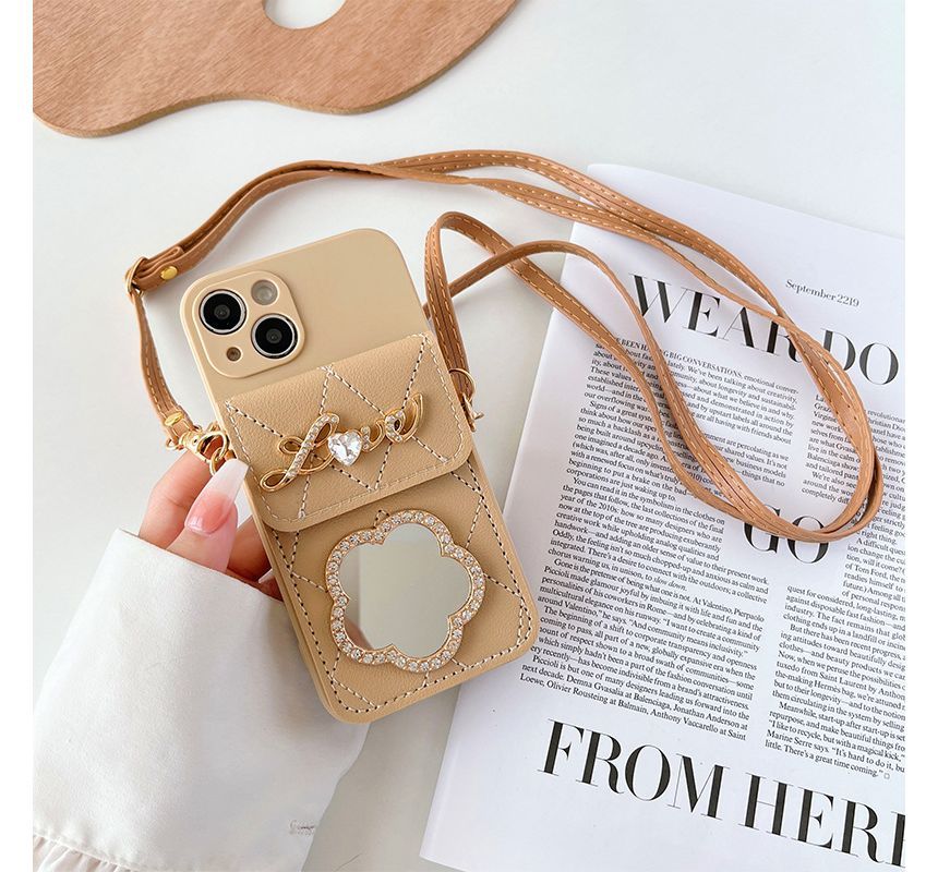 Mirrored Phone Card Case Holder