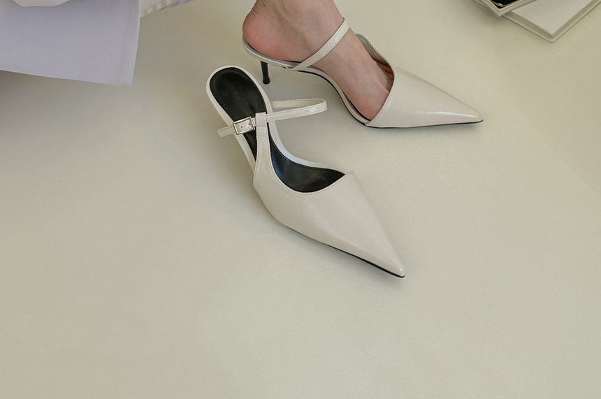 Heel Stiletto Toe Mules Pointy