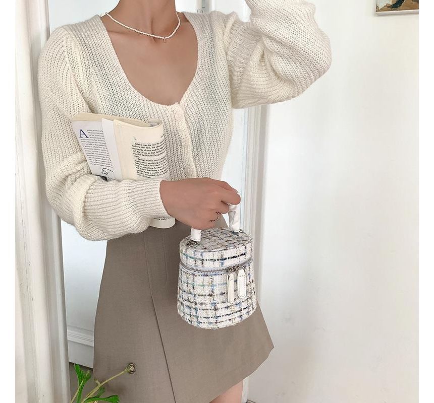 Bag Crossbody Tweed Zip