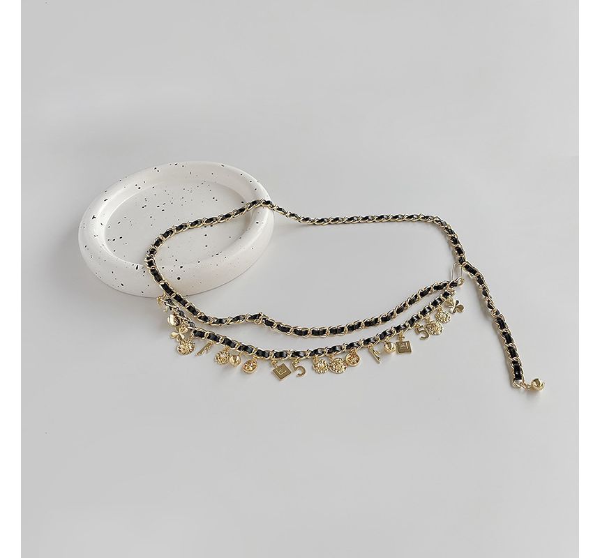 Belt Leather Chain Layered Faux Waist Alloy Fringed