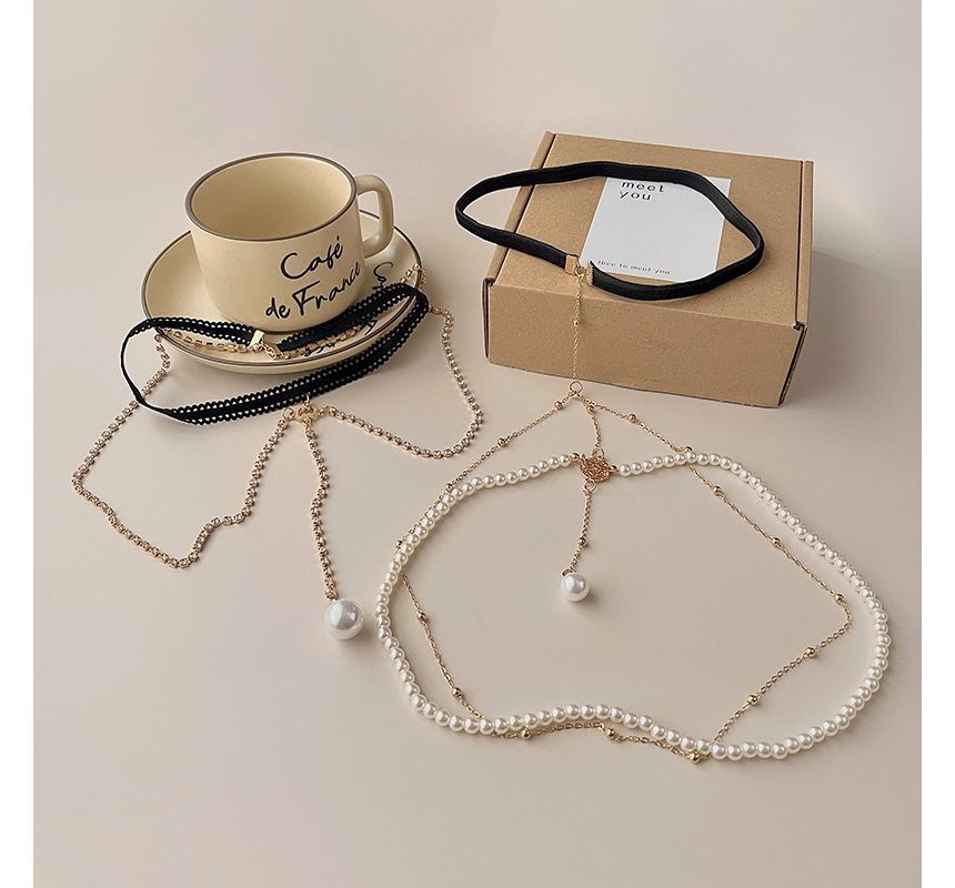 Alloy Pearl Chain (various Faux Layered Thigh designs)