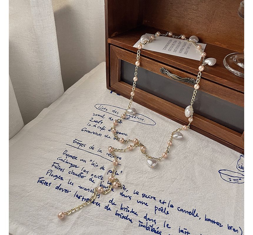Waist Pearl Alloy Belt Heart Faux Chain