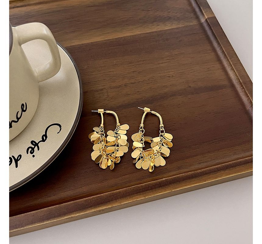 Alloy Droplet Fringed Earring