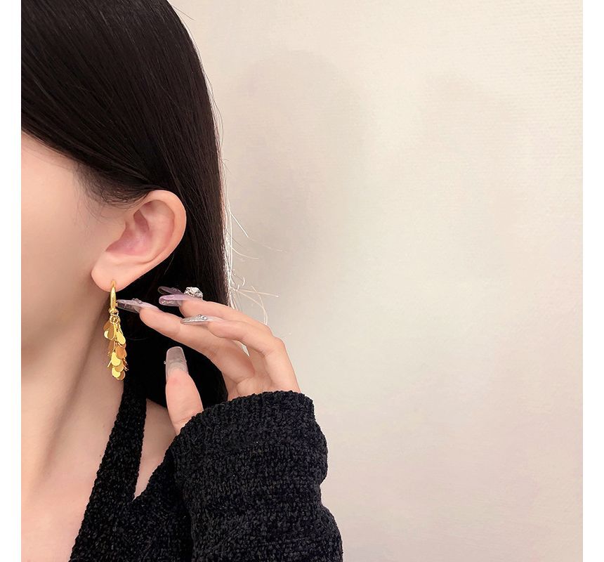 Alloy Droplet Fringed Earring