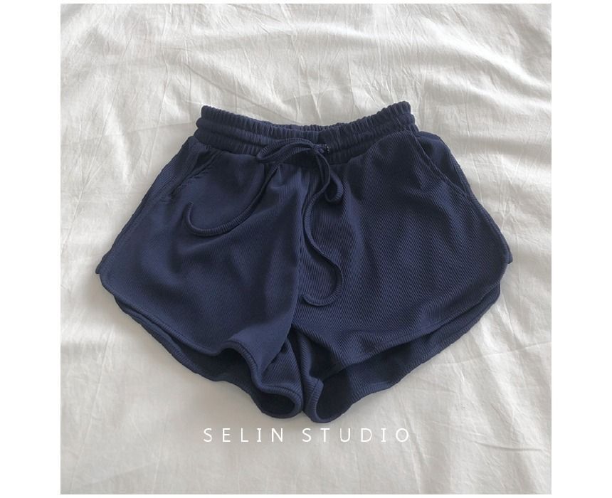 Shorts Waist Plain Drawstring Sweat