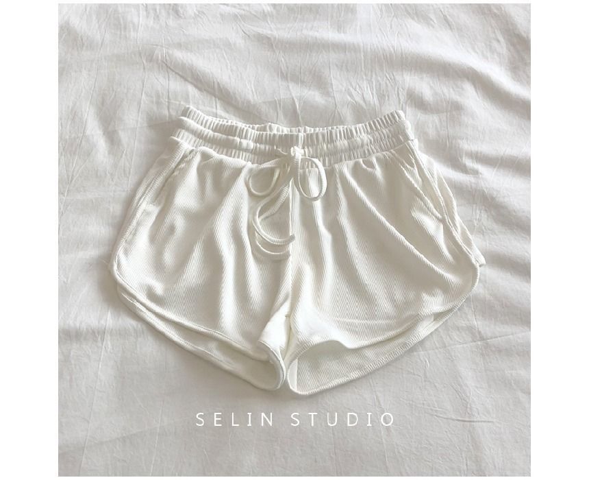 Shorts Waist Plain Drawstring Sweat