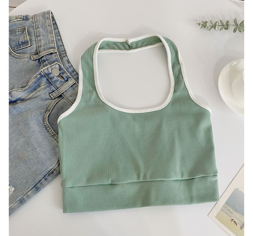 Neckholder-Camisole-Top in Farbblock-Optik