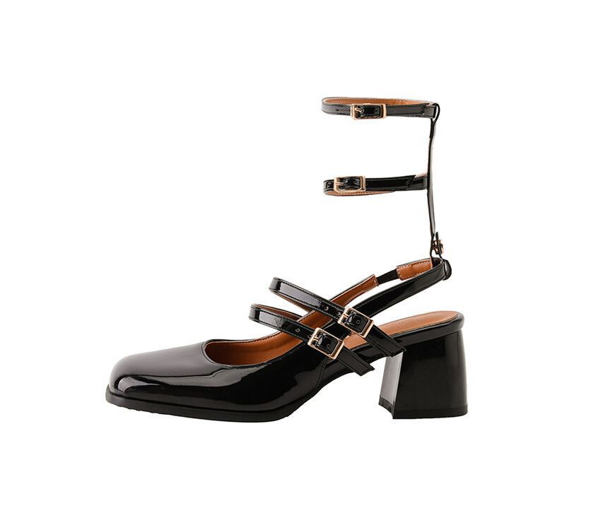 Block Heel Plain Sandals