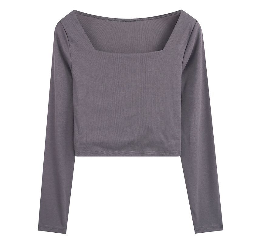 Square-Neck Plain Crop Designs) (Various T-Shirt