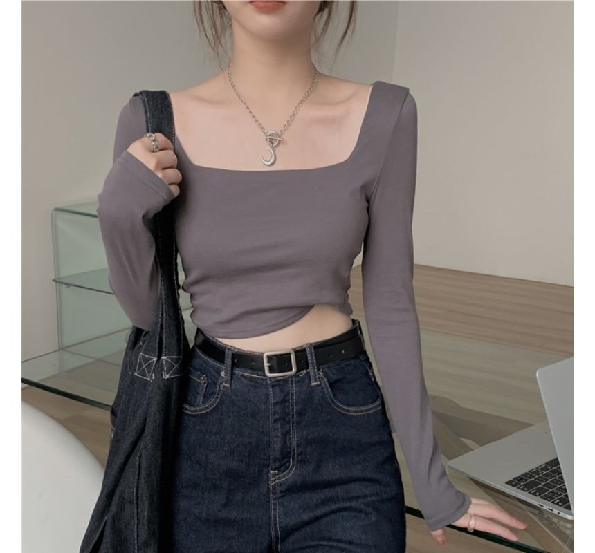 Square-Neck Plain Crop Designs) (Various T-Shirt