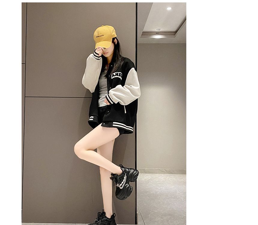 Lace-Up Faux Lace Panel Pattered Sneakers Pearl Platform