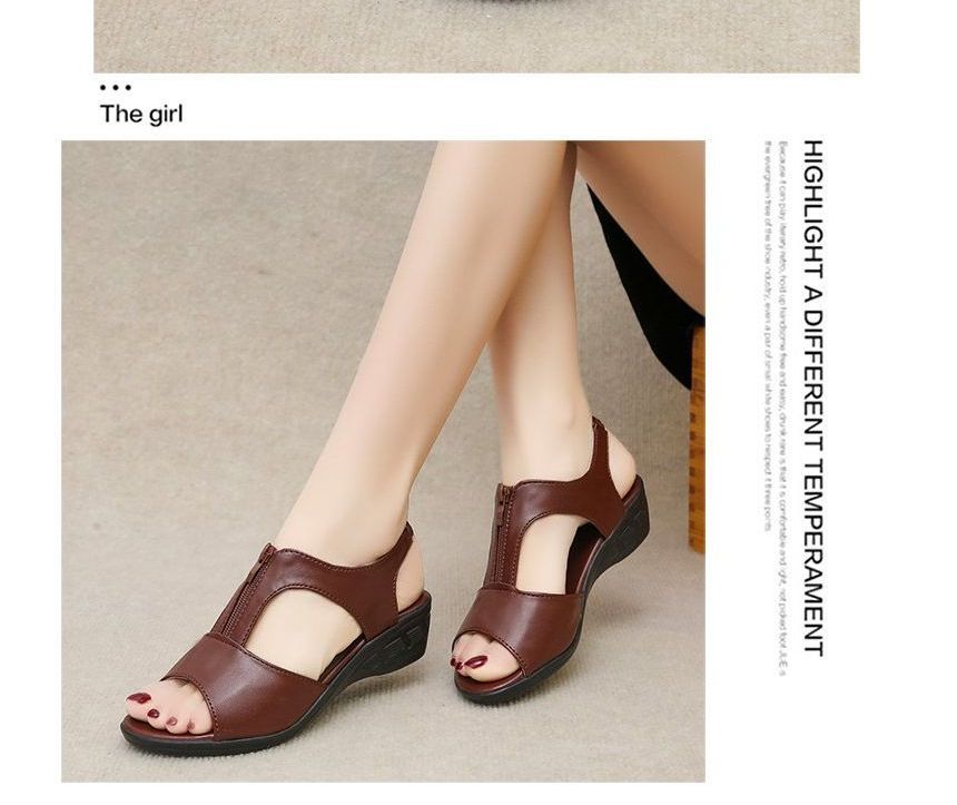 Sandals Heel Wedge Plain