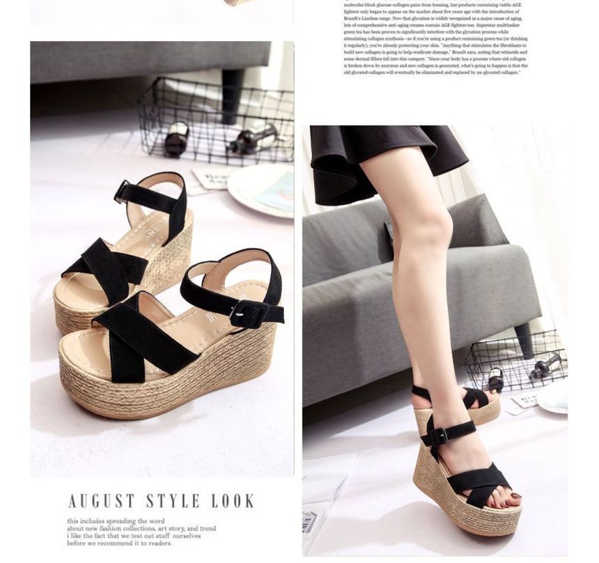 Sandals Espadrille Platform Wedge Heel