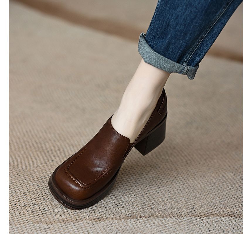 Buckled Block-Heel Loafers