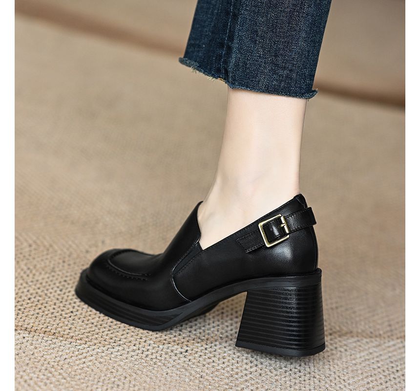 Buckled Block-Heel Loafers
