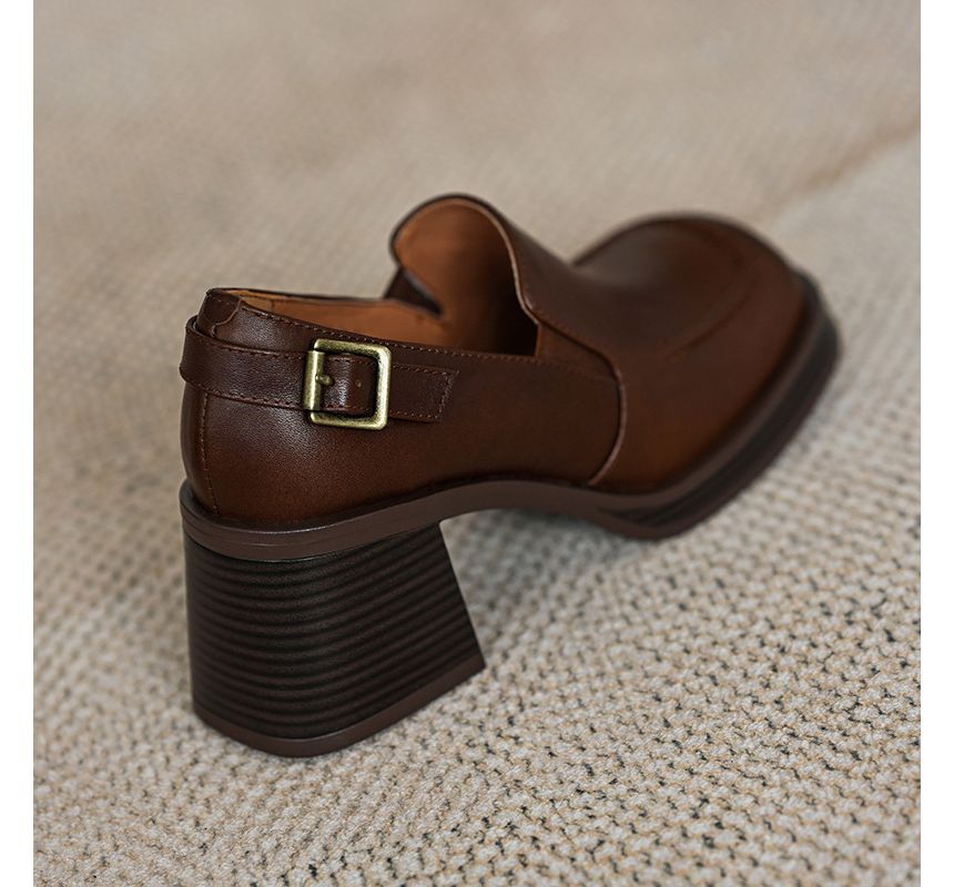 Buckled Block-Heel Loafers