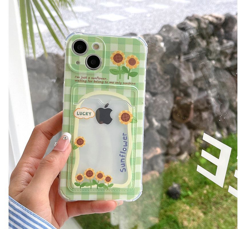 Holder Phone Card Print Case Sunflower