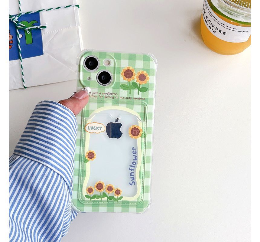 Holder Phone Card Print Case Sunflower