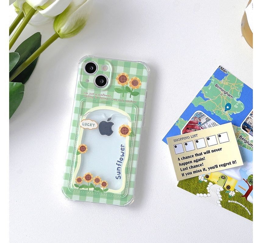 Holder Phone Card Print Case Sunflower