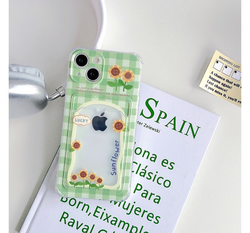 Holder Phone Card Print Case Sunflower
