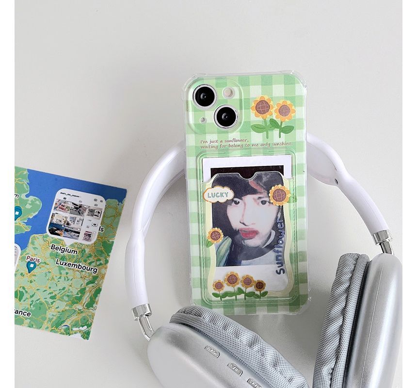 Holder Phone Card Print Case Sunflower