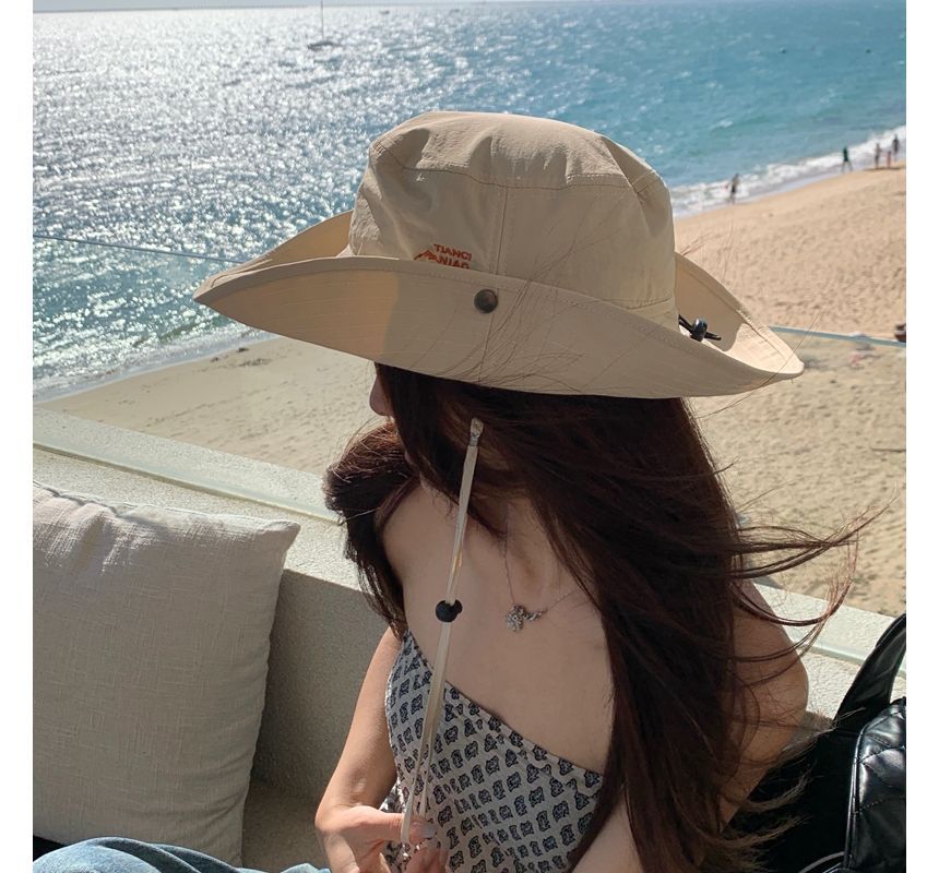 Embroidered Lettering Sun Hat