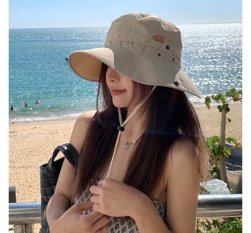 Embroidered Lettering Sun Hat