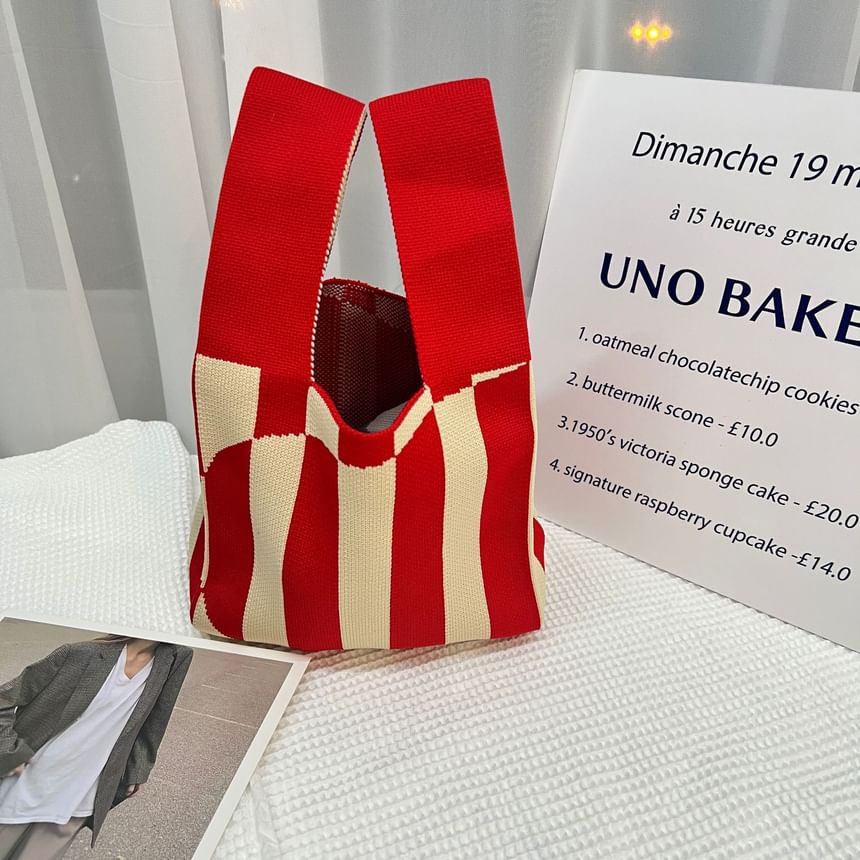 Patterned Tote Knit Bag