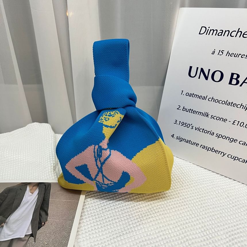 Patterned Tote Knit Bag