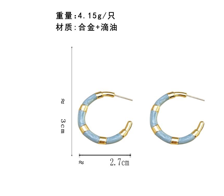 Color Earring Block Hoop