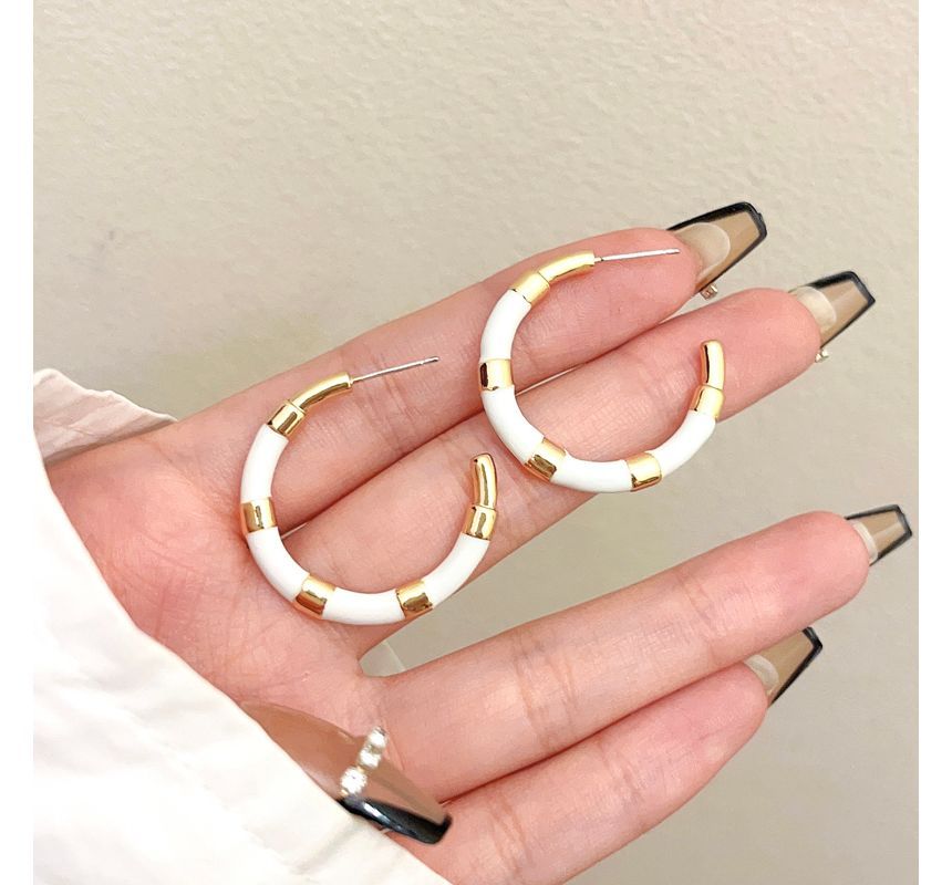 Color Earring Block Hoop