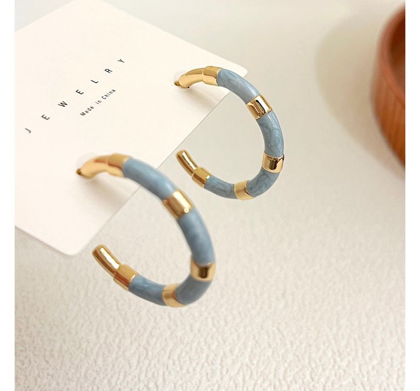 Color Earring Block Hoop