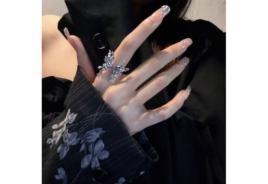 (various Butterfly designs) Alloy / Open Ring Set