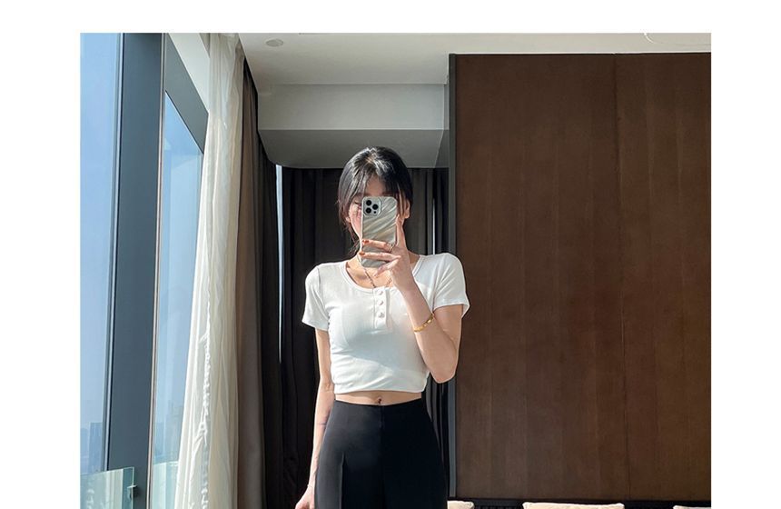 Designs) Rise Pants (Various Flared Plain High