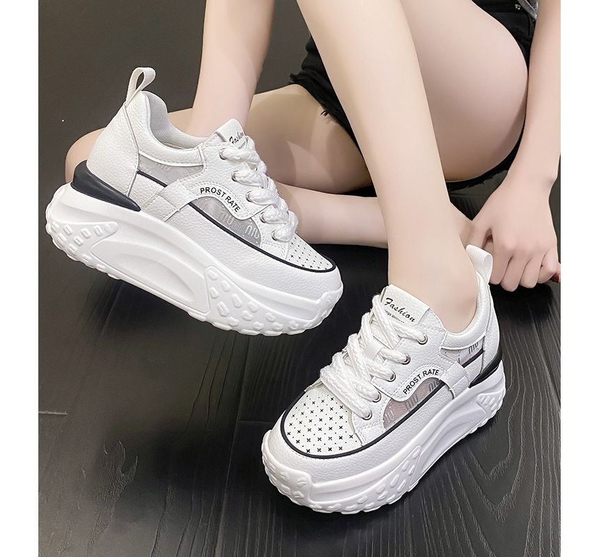 Sneakers Hidden Panel Wedge Platform Mesh