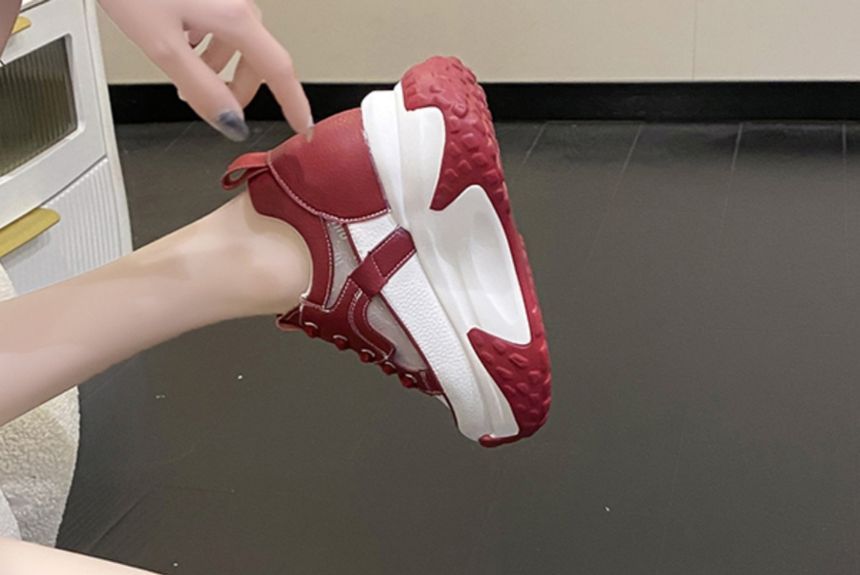Sneakers Hidden Panel Wedge Platform Mesh