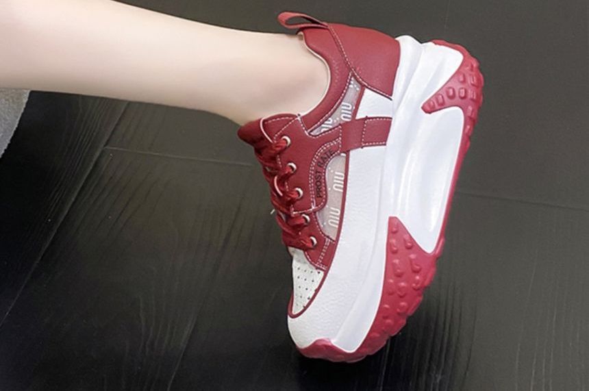 Sneakers Hidden Panel Wedge Platform Mesh