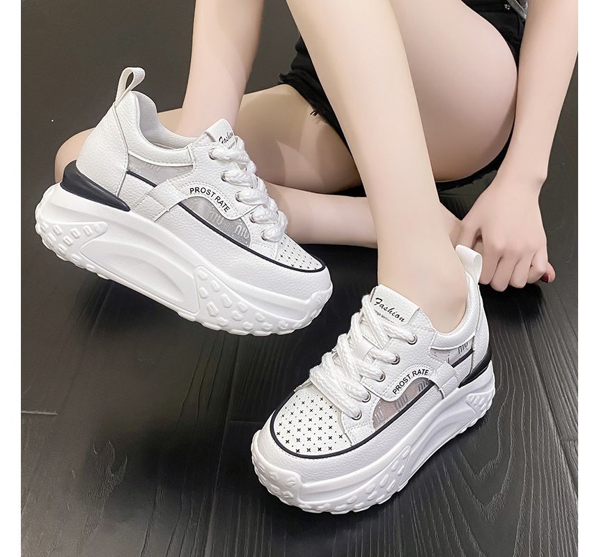 Sneakers Hidden Panel Wedge Platform Mesh