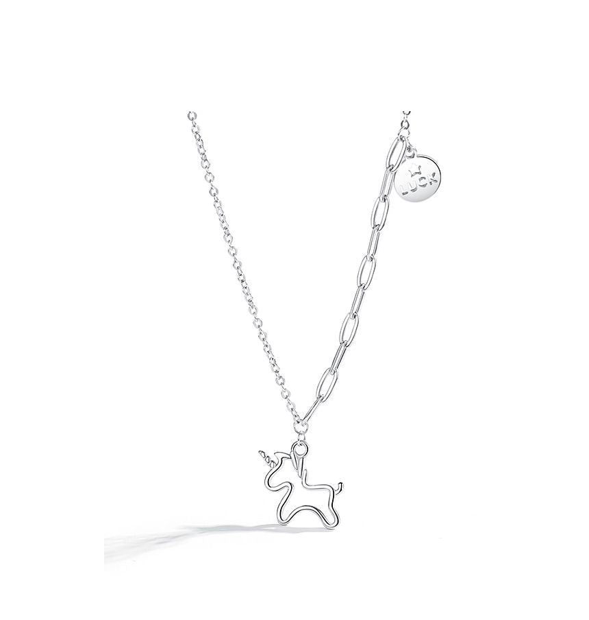 Unicorn Pendant Alloy Choker