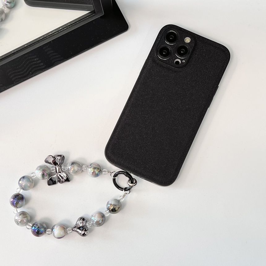 Case Pearl Phone Bow Chain Faux
