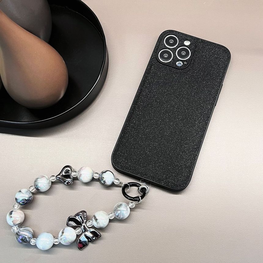 Case Pearl Phone Bow Chain Faux