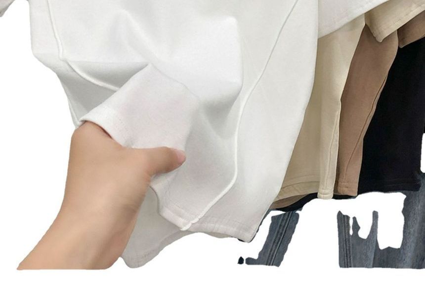 Neck Round Short-Sleeve T-Shirt Plain