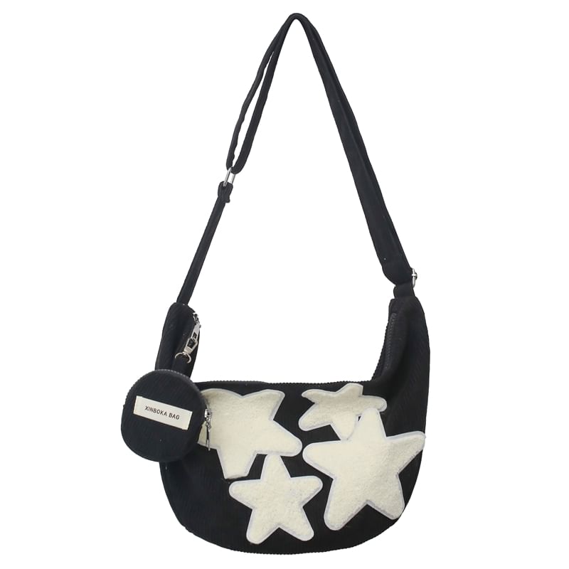 With Corduroy Pouch Designs) Applique Coin (Various Star Zipper Purse Crossbody